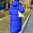 thumbnail image 6 of Fesfesfes Hoodie Coat for Women Hooded Zippers Solid Medium And Long Term Loose Long Sleeve Warm Blouse Coat Jackets Clearance, 6 of 6