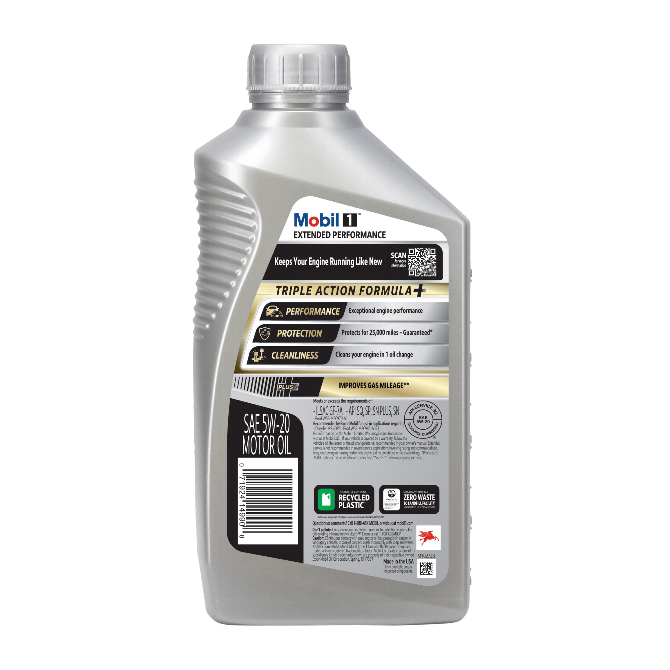 (2 pack) Mobil 1 Extended Performance Full Synthetic Motor Oil 5W-20, 1 Quart