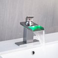 thumbnail image 3 of Grifo LED para lavabo de baño AVSIILE en forma de cascada de níquel cepillado, 3 of 7