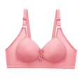 thumbnail image 2 of Aayomet Bralettes for Women Adjustable Strap Floral Print Solid Color Comfortable Bra Without Steel Rings (Pink, L), 2 of 4