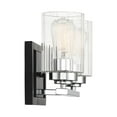 thumbnail image 4 of Redmond 2-Light Bathroom Vanity Light in Matte Black with Polished Chrome Accents, 4 of 5