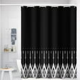 thumbnail image 4 of Black and White Shower Curtains Boho Geometric Triangle Modern Stylish Simple Bathroom Decor Waterproof Polyester Fabric 72x84 Inch Shower Curtains Sets with Hooks, 4 of 6