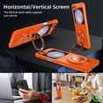 thumbnail image 5 of Dteck for Samsung Galaxy Z Flip 6 Case with 360° Rotatable Magnetic Ring Stand, Compatible with Mag-safe, Slim Thin Matte PC Shockproof Protective Phone Case for Women Men,Orange, 5 of 11