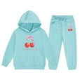 thumbnail image 4 of Girls Outfit Sets Toddler Boy Girl Long Sleeve Cute Print Warm Hoodie Sweatpant Kids Outfits Sweat Suit,2-13Y, 4 of 4