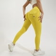 thumbnail image 5 of drpgunly Womens Pants Butt Lifting with Pockets for Stretch Cargo High Waist Workout Running Compression Leggings for Women Seamless Leggings for Women ,Yellow XL, 5 of 9