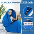 thumbnail image 3 of Portable Sleeping Bag Liner Microfiber Fleece Travel Sheet Sleep Sack Zippe, 3 of 8