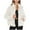 White-01, variant on HTNBO Womens Fleece Jacket Casual Long Sleeve Cropped Sherpa Button Down Fuzzy Warm Coats Fall Outwear With Pockets