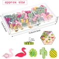 thumbnail image 1 of 50 Pcs Petites Cartes Murales Droites Pinces Boîte de Rangement Compacte Photos Cartes Murales Bulletin Liège Accessoires Ménagers Flamant Rose Ananas, 1 of 8