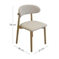 thumbnail image 2 of Ilios Innova | Set de 4 Sillas de Comedor Beige, Tapizadas en Lino Español, Respaldo Curvo, Estructura Metálica con Acabado Tipo Madera., 2 of 9