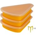 thumbnail image 2 of KEVJES 3 Ensembles Contenant de Rangement en Silicone Réutilisable pour Tranches de Pizza Restantes avec Couvercles Hermétiques - Sans BPA, Convient à une Tranche jusqu'à 16 Pouces, Économise l'Espace, Organisateur de Réfrigérateur (3 Jaunes), 2 of 8