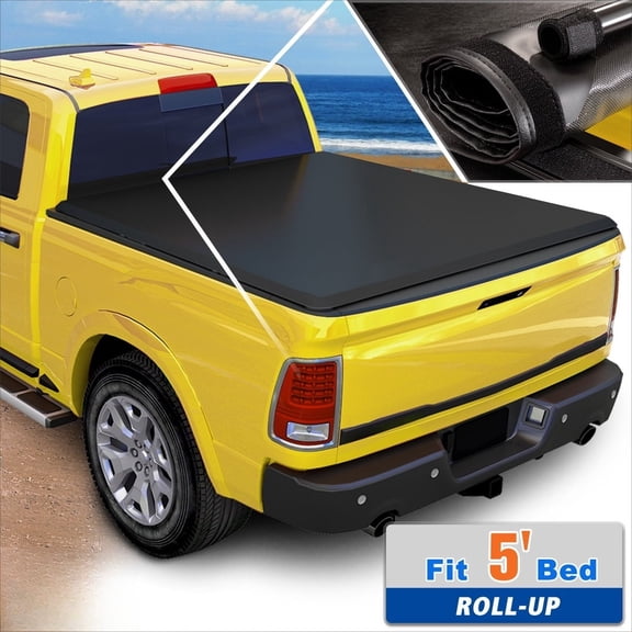 5ft Truck Bed Vinyl Soft Roll Up Tonneau Cover Fit For Frontier Fleetside 2005-2023