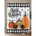 thumbnail image 4 of Fsddascl Halloween Pumpkin Shower Curtain Set - Small 36" x 72" Washable Bathtub Curtain with 12 Hooks, Orange Black Gold Polka Dot Plaid Waterproof Fabric Stall Shower Curtains for Bathroom/Bathtub, 4 of 6