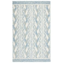 SAFAVIEH Metro Melody Geometric Area Rug, Blue/Ivory, 3' x 5'