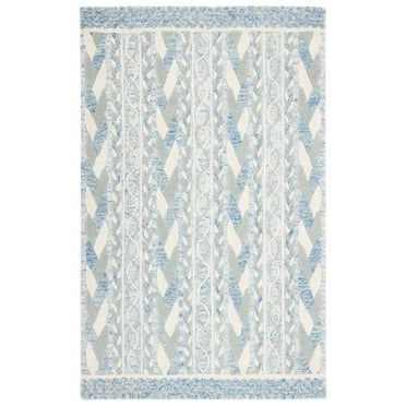 SAFAVIEH Metro Melody Geometric Area Rug, Blue/Ivory, 3' x 5'