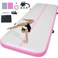 thumbnail image 6 of KFFKFF Inflatable Exercise Mat, 4-inch Thick Air Tumble Mat, Includes Electric Pump, Versatile for Home, Gym, Yoga, Cheer, Beach, Park, Water Activities, 10ft, Pink, 6 of 9