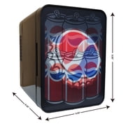 Pepsi 4L 6-Can Lenticular Portable Mini Fridge, Black