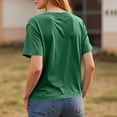 thumbnail image 4 of Qwertyu Womens Tops Short Sleeve Summer V Neck Shirts Work Blouses Business Shirt Fashion Clothing Dark Green 2XL, 4 of 7