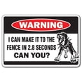 thumbnail image 1 of Make IT to The Fence Warning Sign Dog Attack Security Fierce Patrol Dogs | Indoor/Outdoor | 20" Tall Plastic Sign, 1 of 4