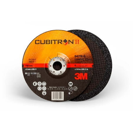 

3M Cubitron II Depressed Center Grinding Wheel T27 Quick Change (64318-Q) 6 in x 1/4 in x 5/8-11 in