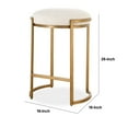 thumbnail image 5 of Benjara Fyn Counter Height Stool, Round Cream Fabric Seat, Brass Cantilever Base, 5 of 5