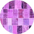 thumbnail image 1 of Ahgly Company Indoor Round Patchwork Purple Transitional Area Rugs, 8' Round, 1 of 4