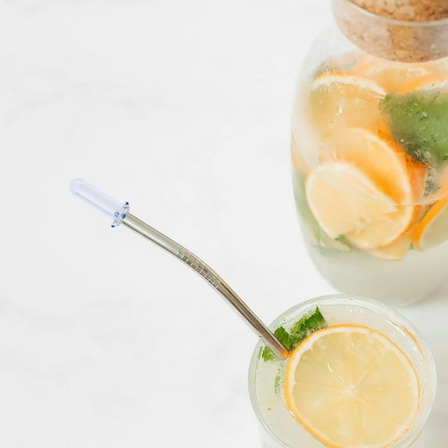 fsxdhpcsgfc Glass And Stainless Steel Straw Caps & Plugs: Universal Against And For A Hygienic Drinking Experience T Post Caps