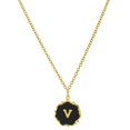 thumbnail image 3 of 1928 Jewelry Women's Sunburst Black Enamel Initial Pendant Necklace 16" + 3" Extender (V), 3 of 4