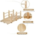 thumbnail image 6 of QRKD Garden Bridge, 5FT Wooden Arc Footbridge for Outdoors with Safety Guardrails, Decorative Landscaping for Garden Yard Walkway Creek Farm, 400 LBS Capacity (Natural Finished), 6 of 10