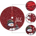 thumbnail image 4 of JOOCAR Snowman Let It Snow Red Christmas Tree Skirt 48 inch for Xmas Tree Christmas Party Decoration, 4 of 5