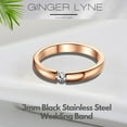 thumbnail image 2 of Wedding Band Ring for Women or Men Rose Gold Stainless Steel Crystal Ginger Lyne Collection, 2 of 7