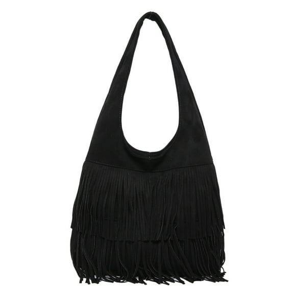 Faraee Women Fringe Hobo Bag Western Hippie Shoulder Handbag Tassel Crossbody Tote Satchel Black