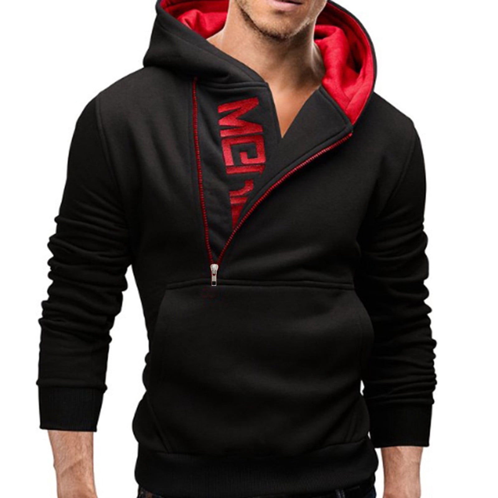 WJHWSX Zipper Hoodie Sweatshirt for Men 
