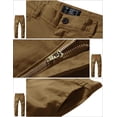 thumbnail image 4 of Pantalones a juego para hombre, ajustados, con parte delantera plana, casual, 29 camel, 4 of 5