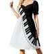 thumbnail image 3 of Vestido de noche de manga corta con lirios de aro en blanco y negro, vestidos africanos para mujer, vestidos de lujo para mujer, 3 of 7