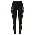 thumbnail image 4 of Gyexs Halloween Legging for Plus Women Pumpkin Printed Pajamas Pants Soft Stretch Printed Gym Yoga Pants Women's Halloween Fashion #02 Black Size L, 4 of 4