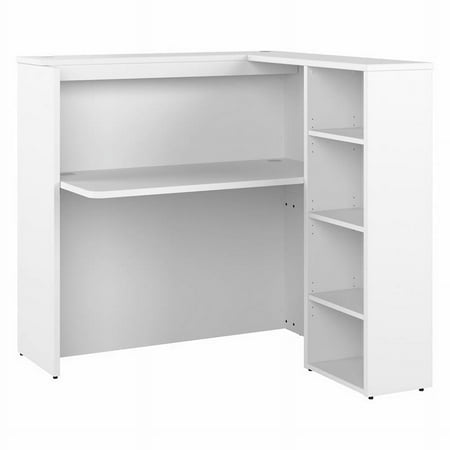 UPC: 0042976167660 | Studio C 48W Reception Desk with Shelves in White – Engineered Wood