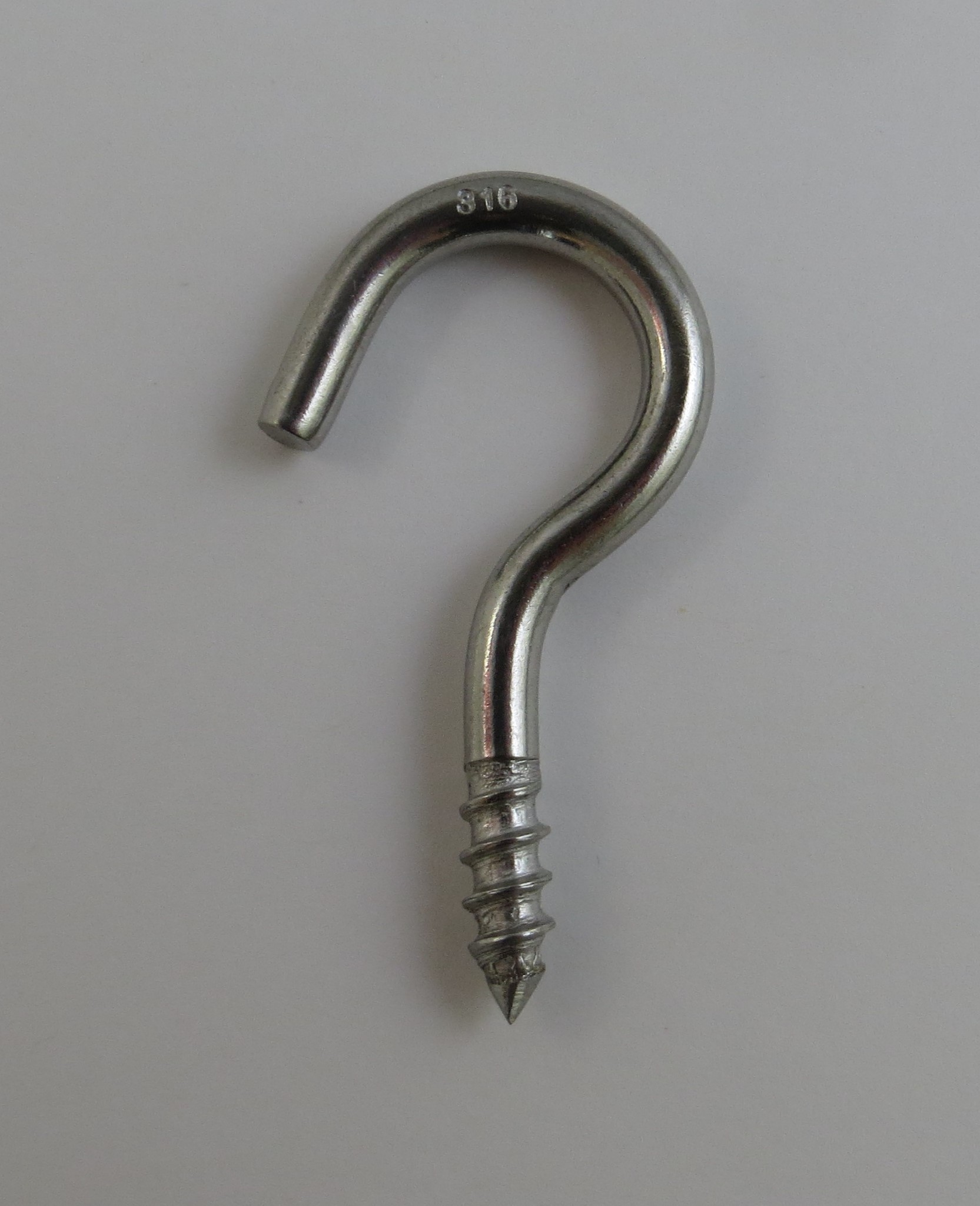 10 Pieces Stainless Steel 316 Lag Eye Screw 4.4 x 50mm Marine Grade