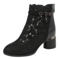 thumbnail image 1 of 2022 nuevas sandalias de malla de moda de primavera y verano, botines de malla de tacón cuadrado de tacón medio para mujer, botas huecas para mujer 37 Gao Jinjia LED, 1 of 2