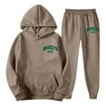 thumbnail image 2 of Lounge Sets 2 Piece Outfits Cropped Hoodie Sweatshirt and Sweatpants Men's Tracksuit 2 Piece Set Hoodie Sweatsuits Athletic Jogging Suits Casual Sports Outfits (Khaki, XXXL), 2 of 4