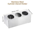 thumbnail image 2 of Unique Bargains Stainless Steel Cylinder Flatware Silverware Utensil Holder Countertop Flatware Organizer (3 Holes), 2 of 6