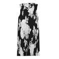 thumbnail image 3 of Black and white roses Spring Summer Dresses for Women Fashion T-shirt Dress Casual Sleeveless Loose Sundress with Pockets, 3 of 5