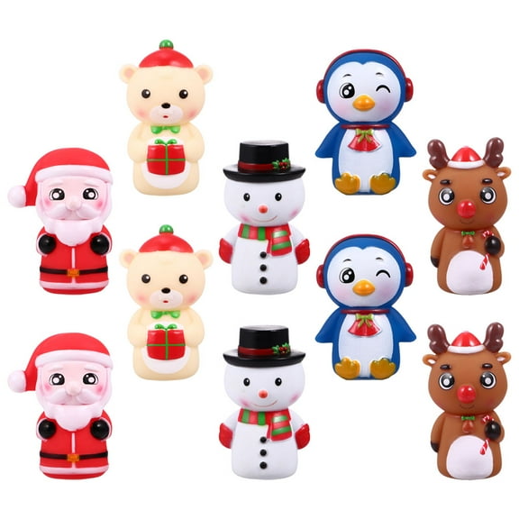 Minkissy 10pcs Finger Puppets for Toddlers Assorted Color PVC Storytelling for Christmas Holiday Events