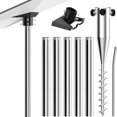 thumbnail image 1 of Starlink Gen 3 Ground Mount Kit with 5 Stainless Steel Poles, Outdoor Satellite Stand with Ground Screw Anchor, Adjustable Height, Rustproof Installation for Garden, RV, or Remote Sites, 1 of 7