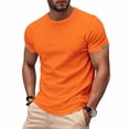 thumbnail image 6 of YODETEY George Men’s Crew Neck T-Shirt,Men's Performance Moisture Wicking Active Short Sleeve Shirts,Big and Tall Orange,Size XXXXL, 6 of 9