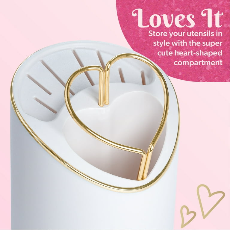 Paris Hilton 12 Piece Kitchen Utensil and Knife Set with Caddy, Pink