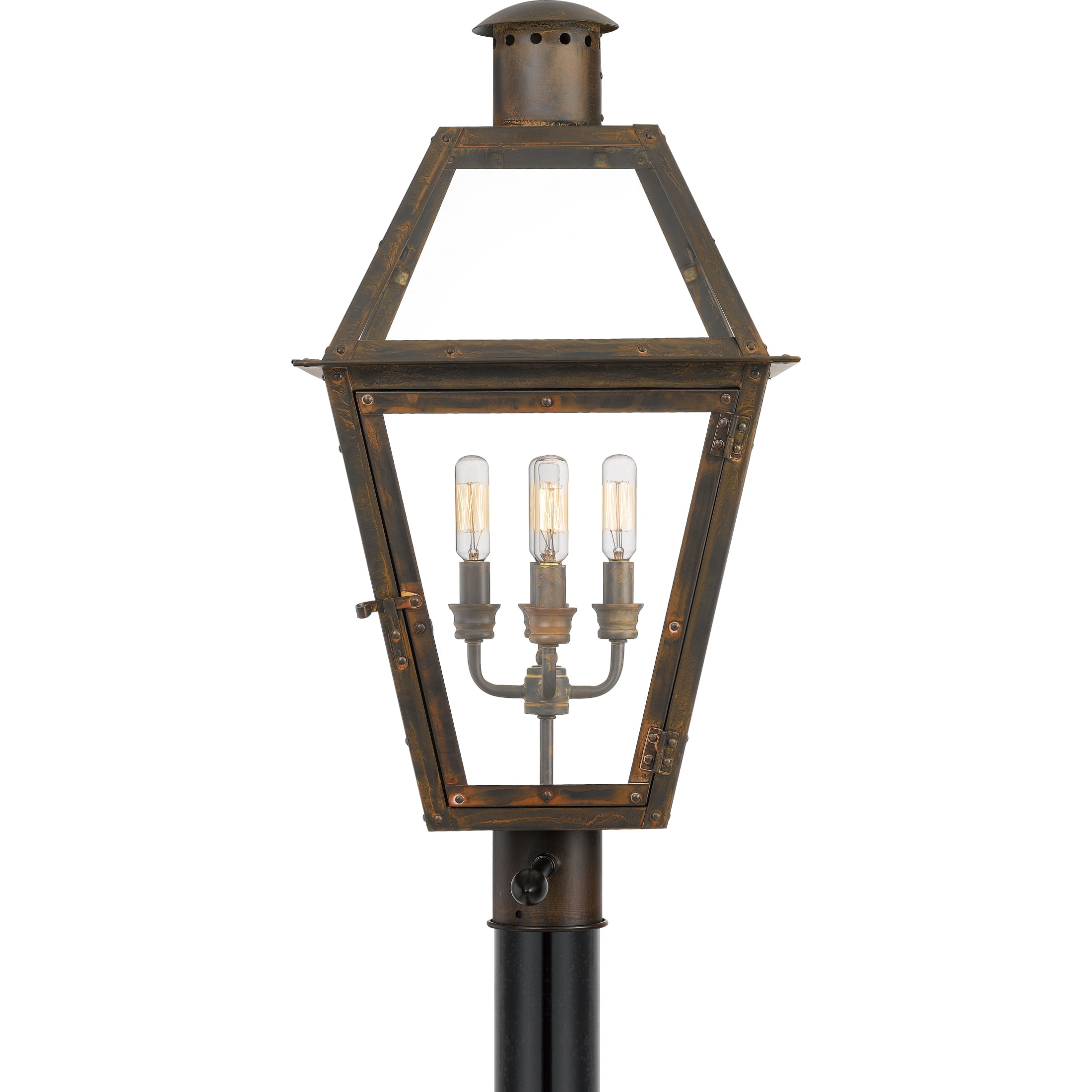 Rue De Royal 4-Light Industrial Bronze Outdoor Post Lantern