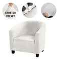 thumbnail image 2 of 2 Pack Club Chair Cover Velvet Stretch Tub Chair Slipcover Spandex Soft Armchair Sofa Cover Furniture Protector for Living Room Bar Cafe Hotel (White), 2 of 7