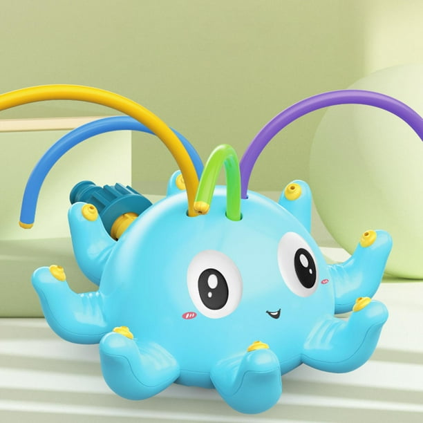 Cute Sprinkler 4 Tubos Diversión Automático Spray Jugar Juguete Agua Rociador de agua Juguete para patio trasero Bañera Azul Hugo Juguetes divertidos para el baño