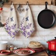 thumbnail image 6 of Purple Flowers Kitchen Towels Set of 4, Butterfly Spring Floral Rustic Farmhouse Absorbent Dish Towels for Kitchen, Microfiber Hand Towel, Quick Drying Tea Towel for Cleaning Decorative Dishcloths, 6 of 7