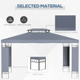 thumbnail image 4 of Outsunny 10' x 13' Patio Gazebo, Double Roof Outdoor Gazebo Canopy Shelter with Screen Decorate Corner Frame, for Garden, Lawn, Backyard and Deck, Gray, 4 of 9